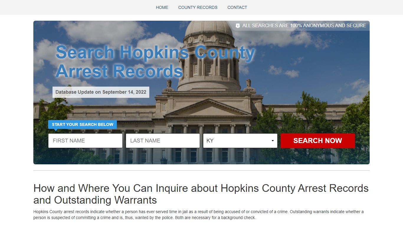 Find Hopkins County Arrest Records and Active Warrants