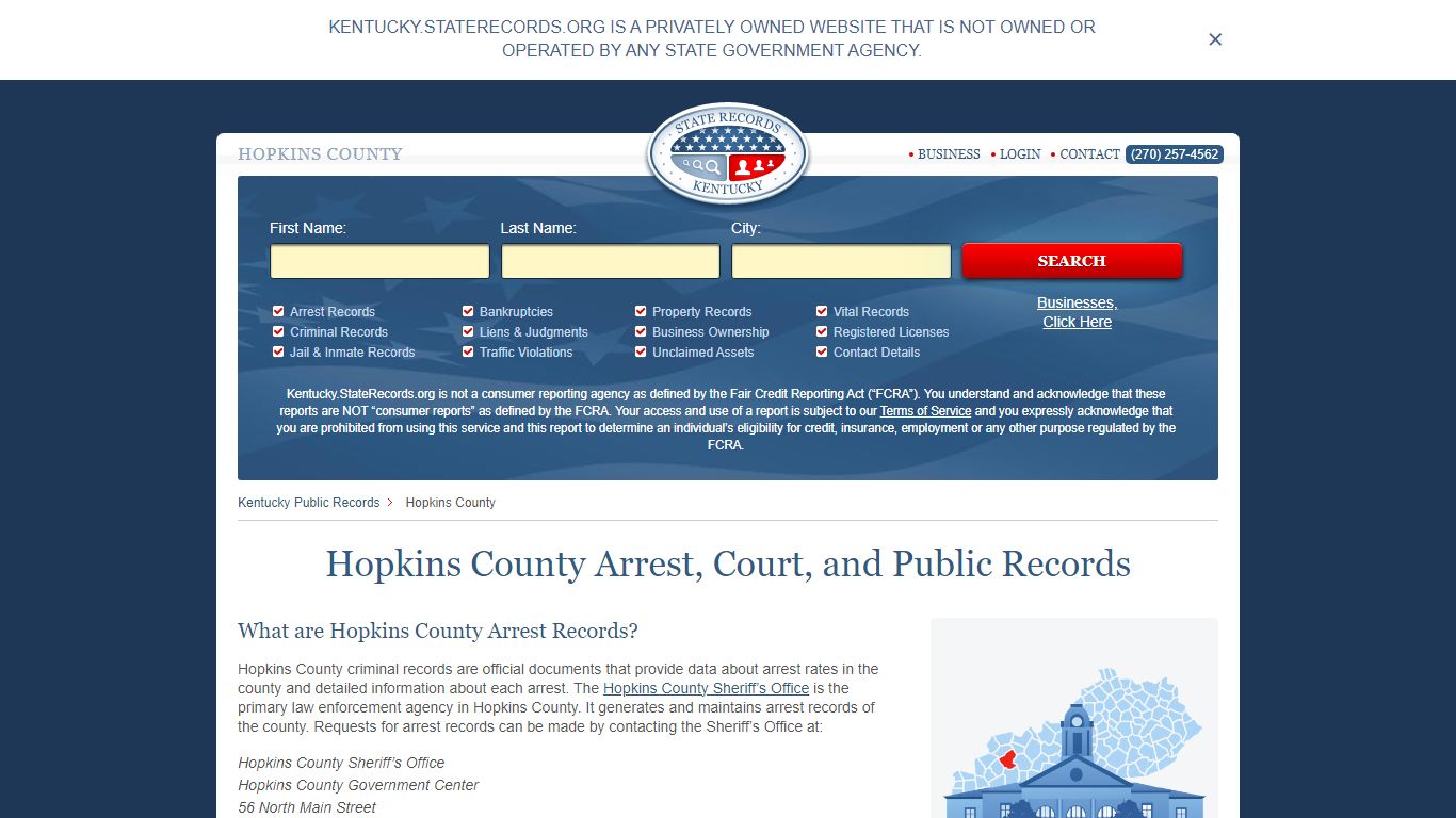 Hopkins County Arrest, Court, and Public Records