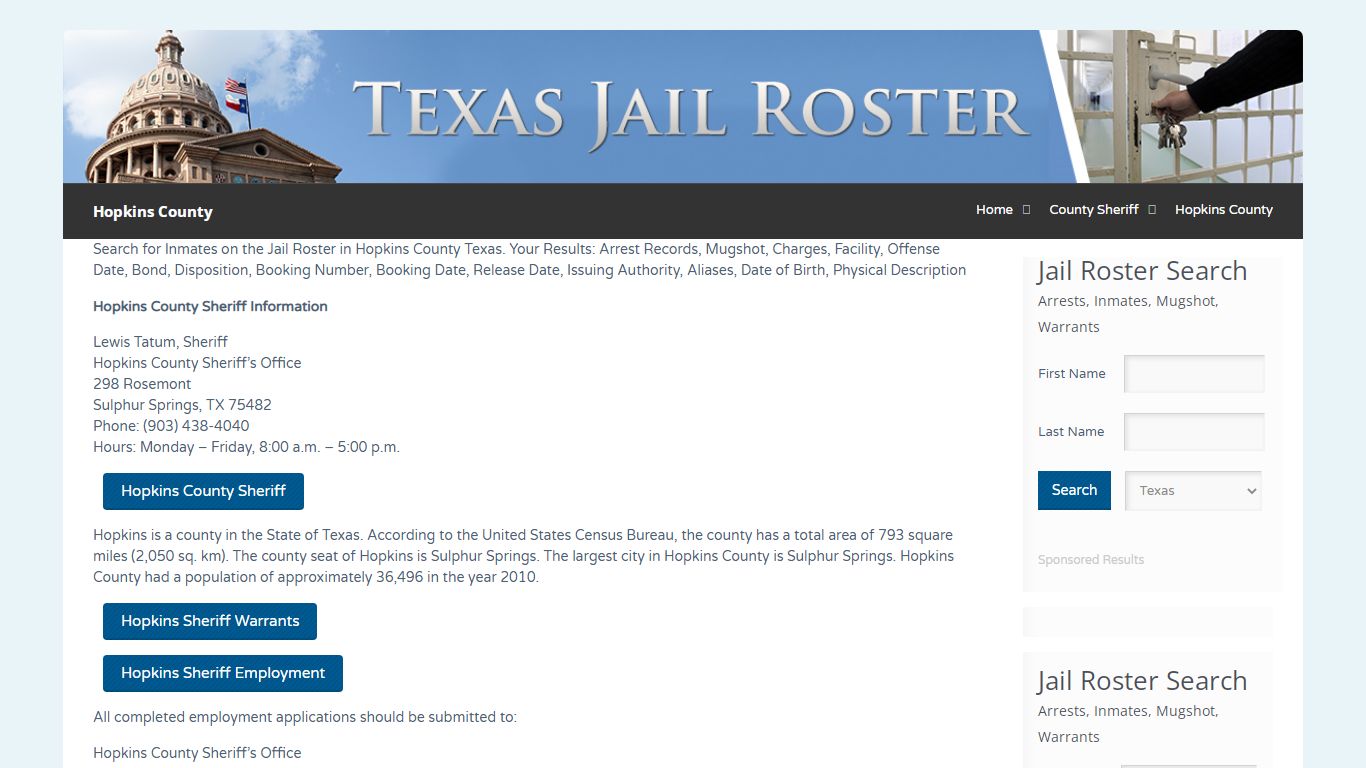 Hopkins County | Jail Roster Search